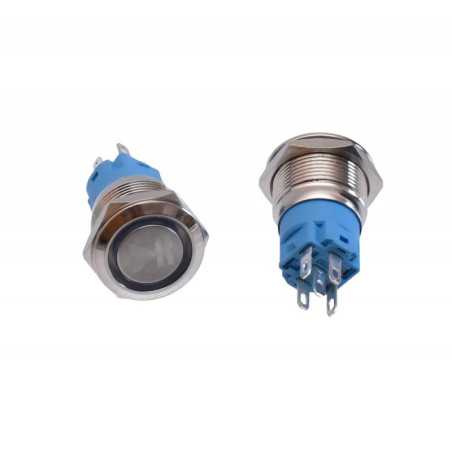 Push Buton 5-24V / 19mm (Play) Led Albastru