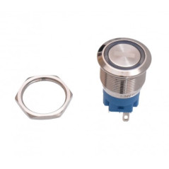 Push Buton 5-24V / 19MM (-) LED Albastru
