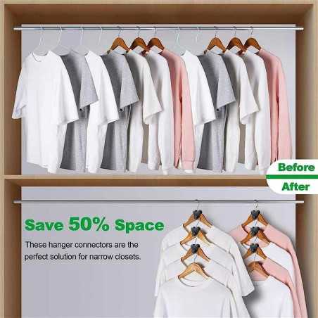 Set 12 Accesorii Pentru Agatare Si Organizare Umerase Haine Salvand Spatiu