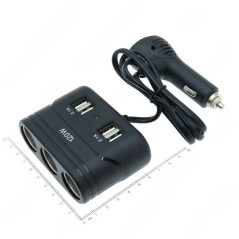 Spliter Auto 120W 12 Sau 24V Pentru 3 Iesiri Bricheta Si 4 USB 2.1A