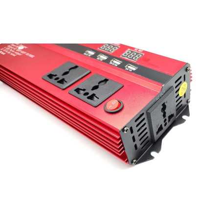 Invertor Auto 2000W Cu Display Dublu 3 Iesiri 220V Si 4 USB-uri