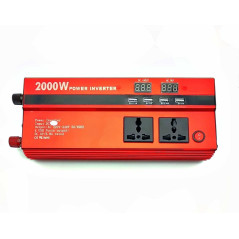 Invertor Auto 2000W Cu Display Dublu 3 Iesiri 220V Si 4 USB-uri