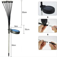 Lumini Ornamentale De Gradina Tip Linurici Care Se Legana Cand Bate Vantul 12 Leduri La Set
