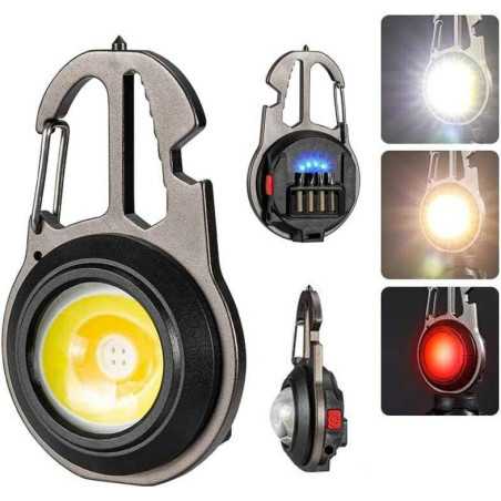 Lanterna Led Reincarcabila Tip Breloc 1000 de Lumeni Cu 7 Moduri De Lumina Surubelnita Deschizator De Sticle Cheie