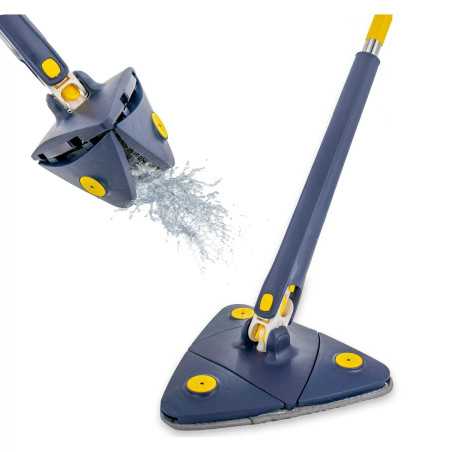 Mop Triunghiular Rotativ 360° cu Stoarcere, Laveta Microfibra