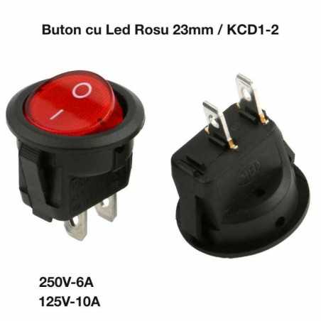 Buton Rosu 23mm-220V / 2C