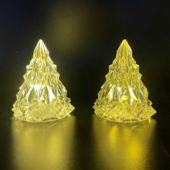 Set 2 bucati Lumina de noapte LED, decoratiune brad de craciun, alb cald