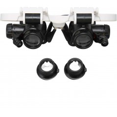 Ochelari cu 2 lupe, marire x8, x23, cu iluminare de fundal LED incorporata, comozi