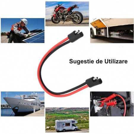 Conectori Mufa SAE 12AWG de Panou Solar/Bateri Auto, 30Cm