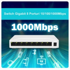 Switch Gigabit 8 Porturi 10/100/1000Mbps Pix-Link GS08