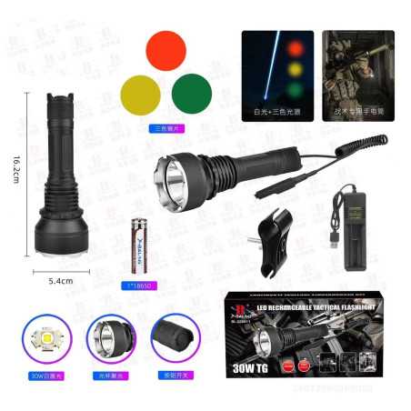 Lanterna Led Laser TG 30W Cu Filtre Color Q2601 Acumulator 18650 Suport Montare