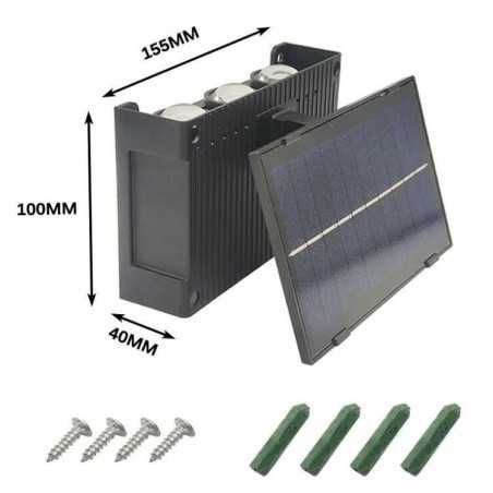 Lampa Solara de Perete, Dubla, cu Panou Solar Reglabil 6 LED, montaj pe perete, iluminare RBG