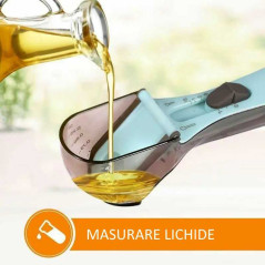 Set 2 Cupe Gradate pentru Bucatarie, Cupe de Masurat Reglabile, Ergonomic, Confortabil, pentru Lichide si Solide