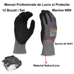 Manusi de Lucru Profesionale cu Nitril NR9. - 12 buc/set