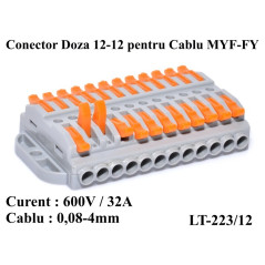 Conector Doza 12-12 pentru Cablu, LT-223/12