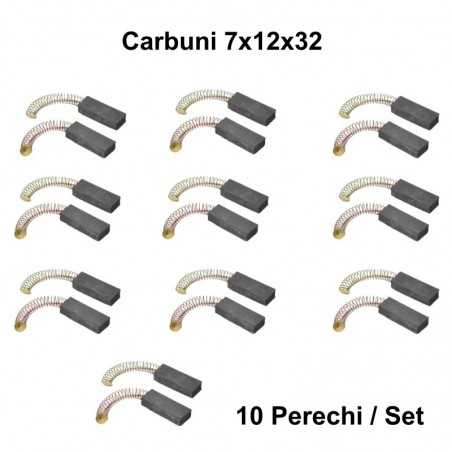 10 Seturi Perii Colectoare Carbuni 7x12x32 cu Arc - o