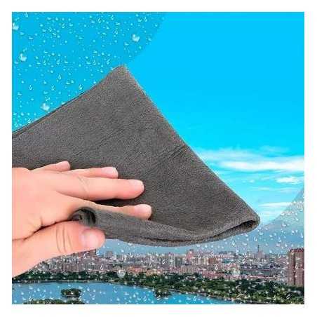 Laveta Magica din Microfibra, pentru Stergerea Sticlei, fara Scame, Absorbanta, 20x30 cm, Gri