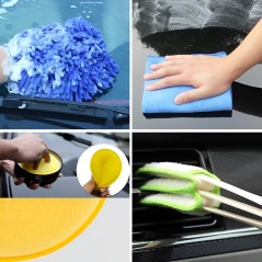 Set 17 Accesorii pentru Curatare, 4 Capete Bormasina, 5 Pensule, 3 Perii, 1 Laveta, 1 Manusa, 1 Perie Tripla Grilaj, 2 Bureti