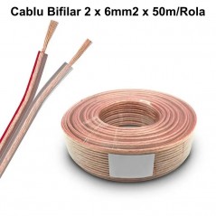 LSP-122TR Cablu Difuzor Bifilar Transparent 2 x 6 50mrol