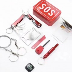Kit supravietuire multifunctional, Instrumente profesionale, tip cutie, pentru Camping, Drumetii, Aventuri in aer liber