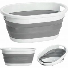 Cos pliabil pentru rufe, jucarii, lighean cu manere 35L