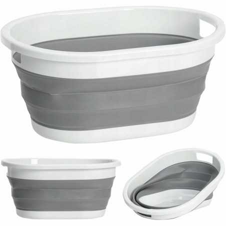 Cos pliabil pentru rufe, jucarii, lighean cu manere 35L