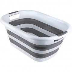 Cos pliabil pentru rufe, jucarii, lighean cu manere 35L