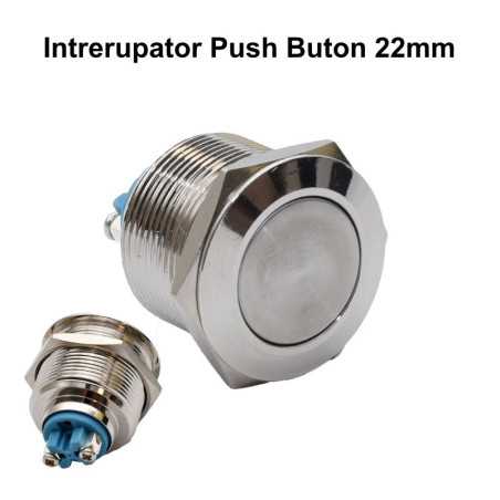 Intrerupator Push Metalic 22mm