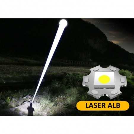 Lanterna Power Bank LED, Incarcare USB, Raza 200m, 10W, Zoom Telescopic si Incarcare Telefon, 1800 mAh, Negru