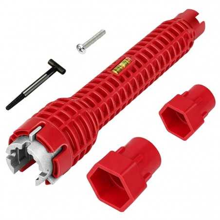 Cheie multifunctionala pentru instalatii sanitare, Plastic si aluminiu,