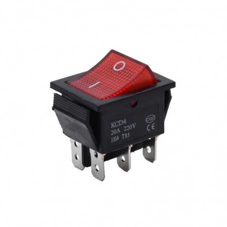 Intrerupator IRS Lat 20A Led Rosu 6P ON/OF KCD4
