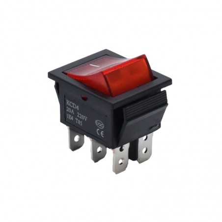 Intrerupator IRS Lat 20A Led Rosu 6P ON/OF KCD4