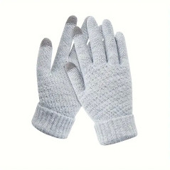 Manusi de Dama, Functie Touchscreen (ecran tactil), Material Acril Tricotat, Manseta Elastica, Interior Catifelat