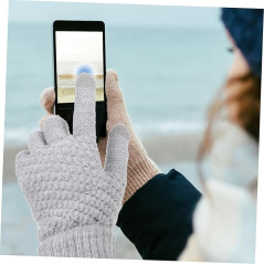 Manusi de Dama, Functie Touchscreen (ecran tactil), Material Acril Tricotat, Manseta Elastica, Interior Catifelat