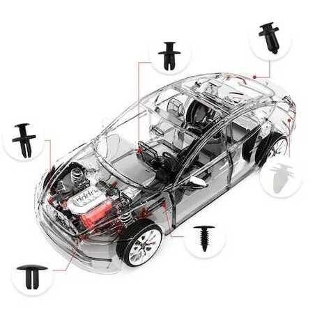 Set 100 clipsuri cleme auto de fixare 6 dimensiuni universale plastic