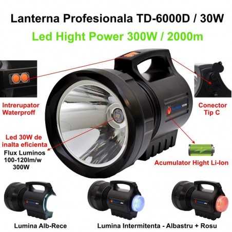 Lanterna Profesionala 300W cu Led High Power 30W TD-6000D