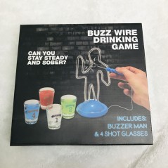 Joc de baut, Buzz Wire, pentru Petreceri, Distractie, Pahare de Shot din Sticla Incluse, 4 Jucatori, Multicolor