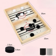Joc Fooseball Interactiv, Tip Hockey pe Gheata, din Lemn, 10 Piese de Joc, +4 Ani, 35 x 22 cm, Multicolor