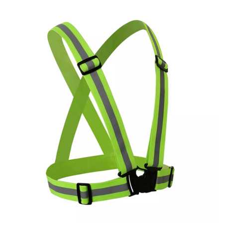 Ham reflectorizant reglabil, material elastic, banda 4cm, verde, unisex, universal
