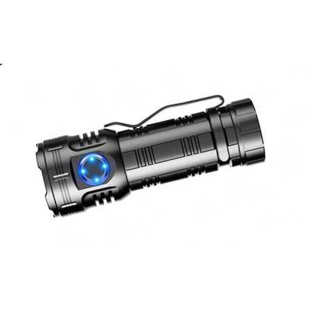 Lanternă Compactă de Aluminiu cu 8 LED-uri XPG, Magnet și Clips, Încărcare USB, Acumulator Li-Ion 26650, Lumină Roșie SOS