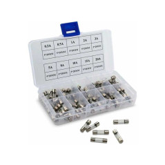 Set de 100 buc sigurante fuzibile din sticla 0.2-20A, 250V, cu cutie de depozitare