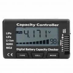 Tester al capacității bateriei, citire a tensiunii și capacității bateriei, pentru pachete de baterii LiPo, LiFe, NiCd, NiMH