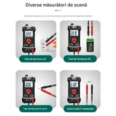 Multimetru digital autorange BST-831L, Lanterna, Afisaj LCD, NCV, Buzzer, culoare Negru & Rosu