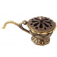 Suport de Tamaiat, din Aliaj de Zinc, Model Lotus, Ignifug, 9.7 x 4.8 x 4.7 cm, Cupru