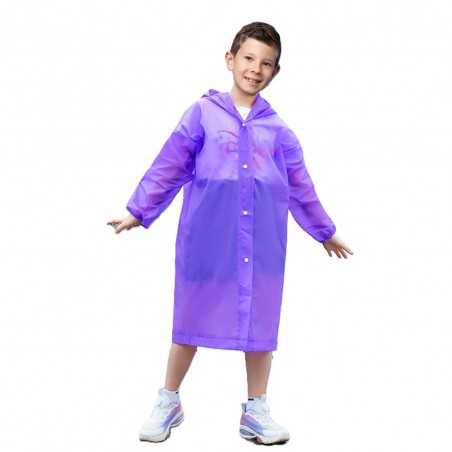 Pelerina de Ploaie, pentru Copii 100-145 cm, din EVA, Impermeabila, Inchidere cu Capse