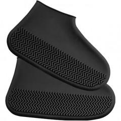 Huse Incaltaminte, Impermeabile, Antiderapante, din Latex, 13 x 13 x 2 cm, Marime L 41-47 cm, Negru