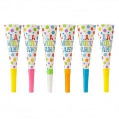 Set 6 Suflatori, Colectia LA MULTI ANI, 20 cm, din Carton, Multicolor