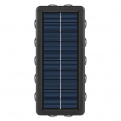 Lampa Solara, 8+4 LED, Lumina Calda, din ABS+PC, 19 x 9.5 cm, IP65, Negru