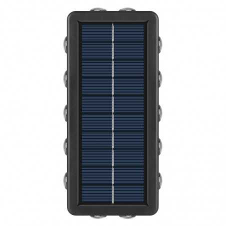 Lampa Solara, 8+4 LED, Lumina Calda, din ABS+PC, 19 x 9.5 cm, IP65, Negru