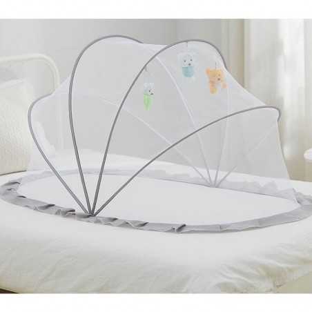 Plasa Protectie Copii Anti-Tantari, Pliabila, Protectie 360 Grade, 0-1 An, 60 x 55 x 5 cm, Gri